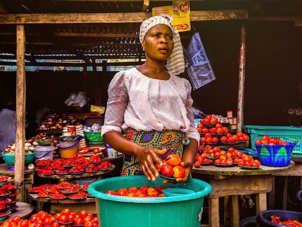 Market seller in Africa